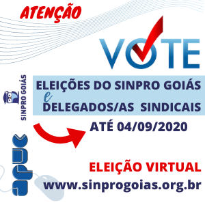 31.08.2020 Prorrogadas ELEIÇÕES DO SINPRO GOIÁS DELEGADO A SINDICAL