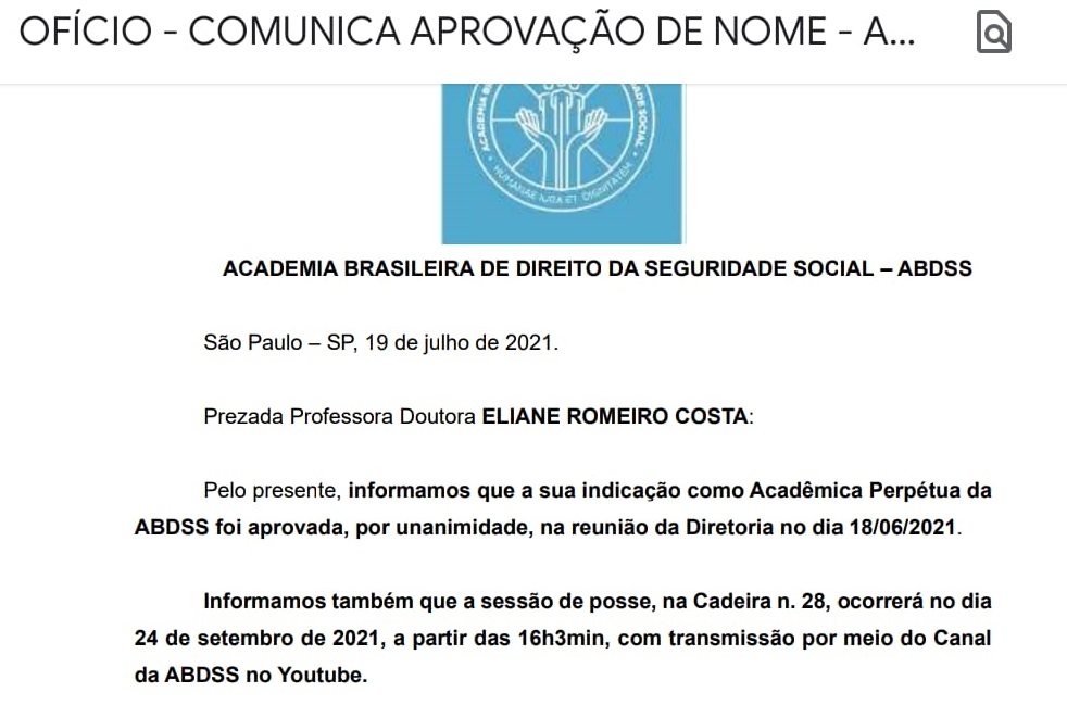 19.08.2021 Of Academica perpetua professora Eliane