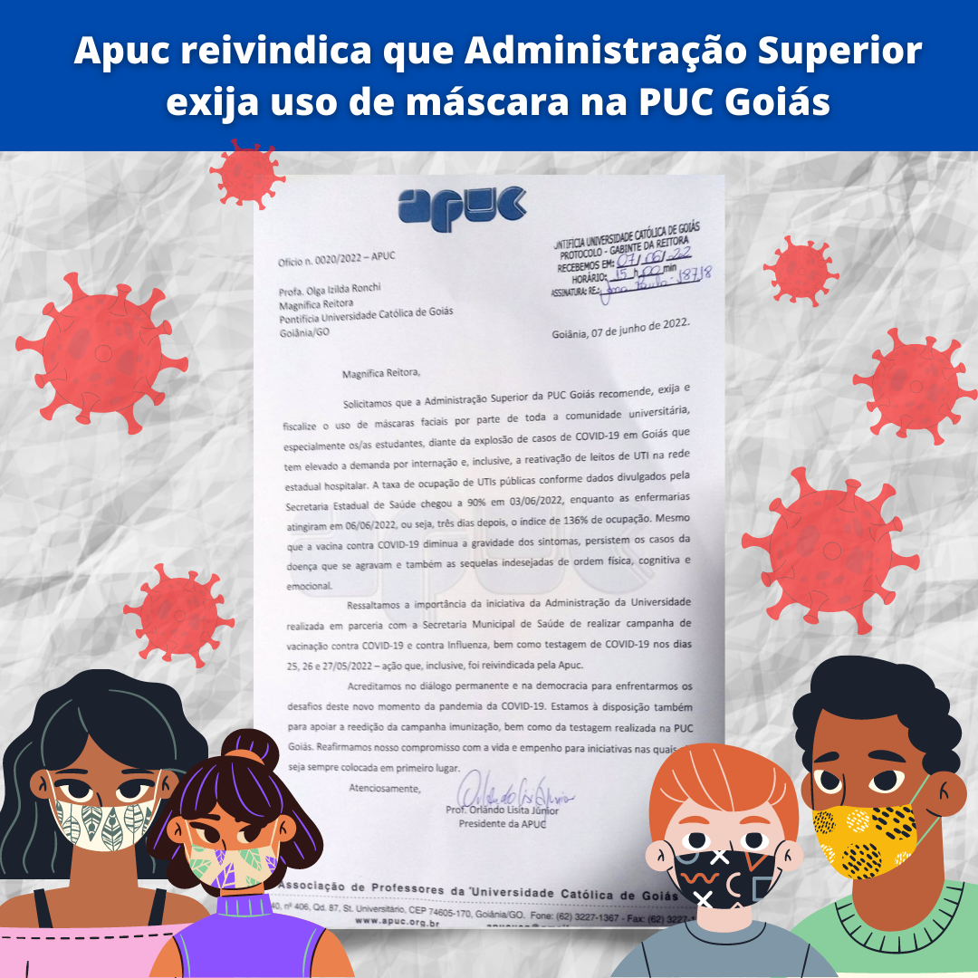 08.06.2022 POST Apuc reivindica que Administração Superior exija uso de máscara na PUC Goiás