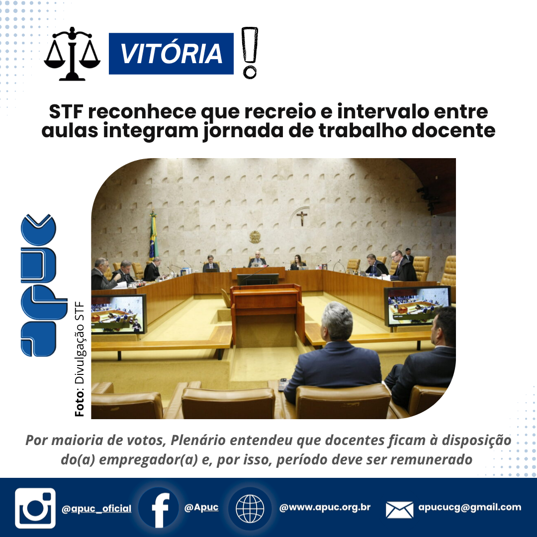 14.11.2025 STF reconhece que recreio paz parte da jornado do Professor